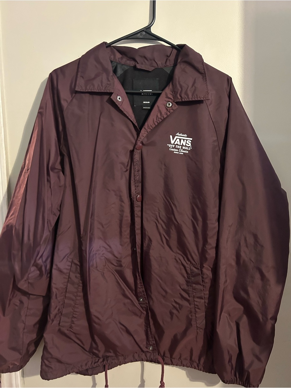 Vans Burgundy Coach Jacket with Logo